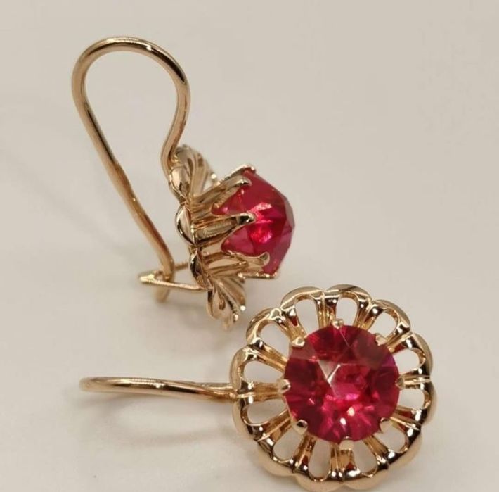 Советские серьги 583 пробы