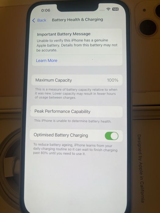 Iphone 13 128 Gb white бял 100% батерия КАТО НОВ