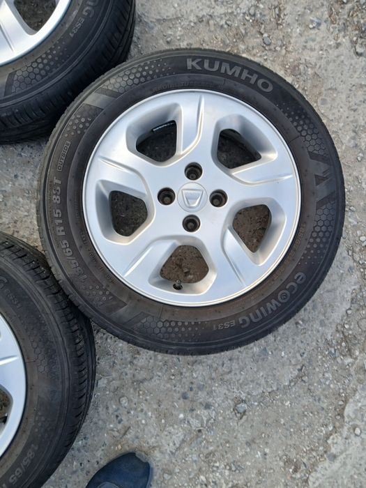 Set 4 jante cu anvelope de vara 185 65 15 Kumho Dacia Logan Mcv 4x 100