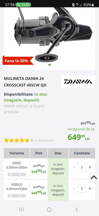 Mulinete  Daiwa crosscast 45 scw qd