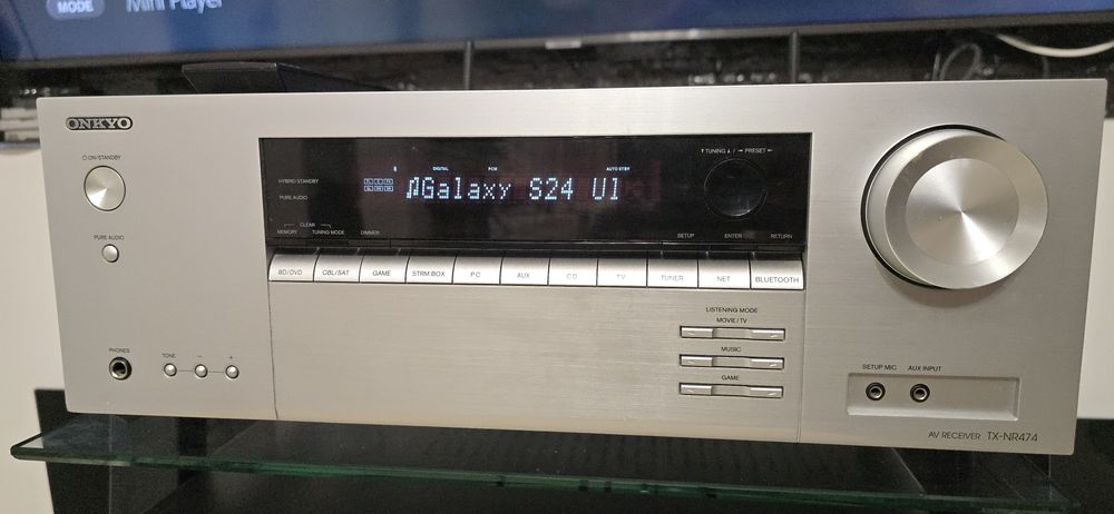 Receiver Onkyo TX-NR474 Dolby Atmos Wifi Bluetooth Usb ARC Tidal 4k