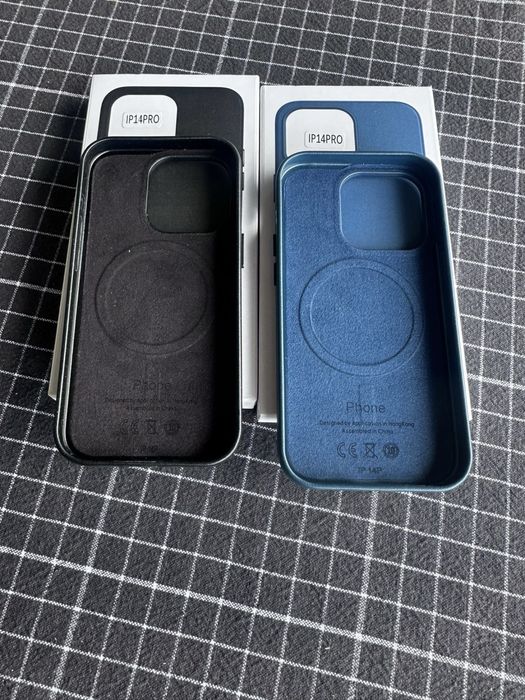 Husa de piele iPhone 14 Pro Albastra