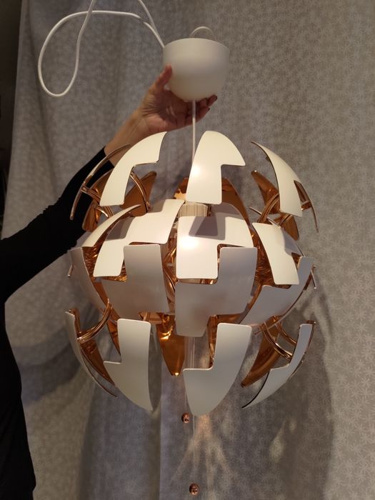 Lustra IKEA alba exterior/cupru interior