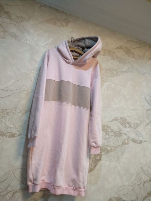 Капюшонка розовая теплая как платье