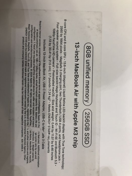 MacBook Air M3 2024 8/256