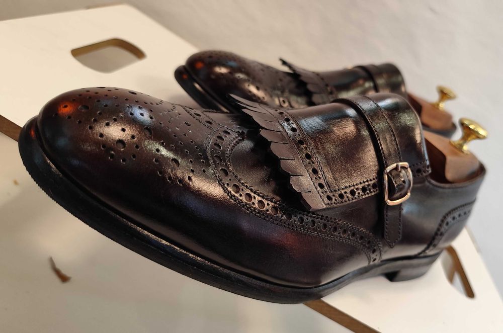 Pantofi loafer de lux 42 42.5 Migliore lucrati manual piele naturala superioara maro