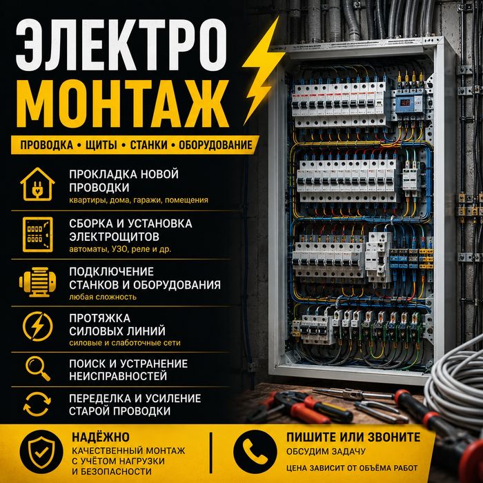 Электромонтаж | Щиты • Проводка • Станки

Выполняем эле