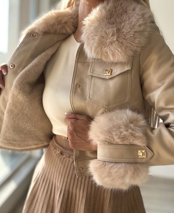 Яке екрю еко кожа пух