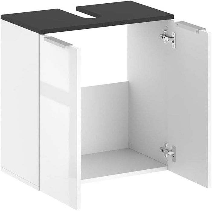 Шкаф за мивка Vicco Otis, бяло/антрацит с висок гланц