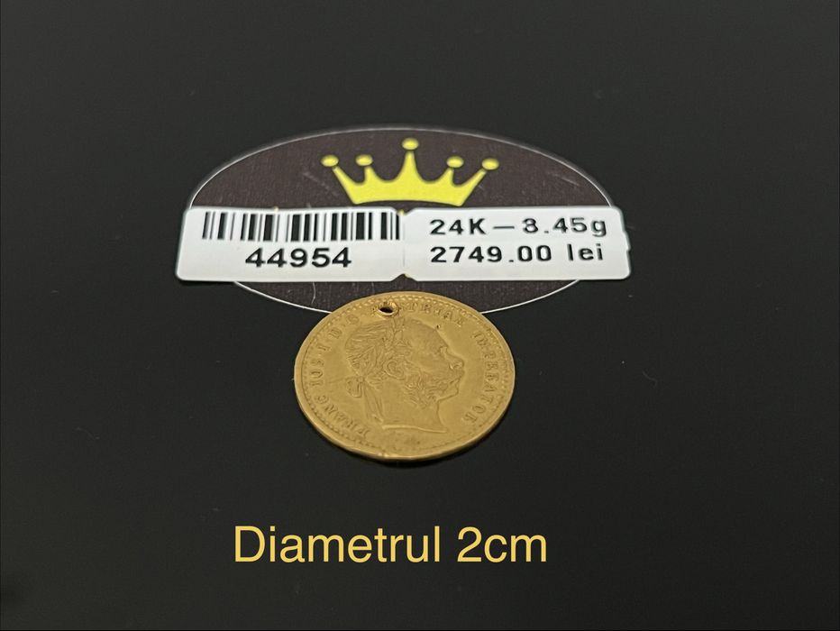 Bijuteria Royal CB: Moneda aur 24k 3,45gr Franz Joseph cu buletin de expertiza