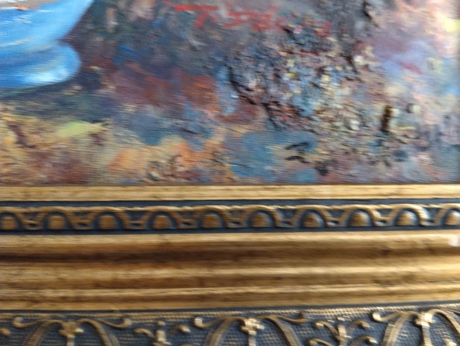 Картина маслени бой риба