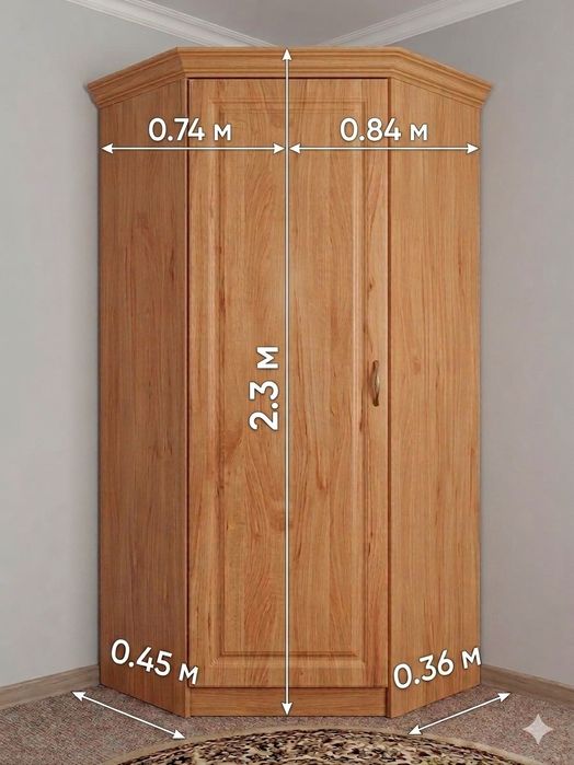 Шкаф угловой ЛДСП, фасад МДФ