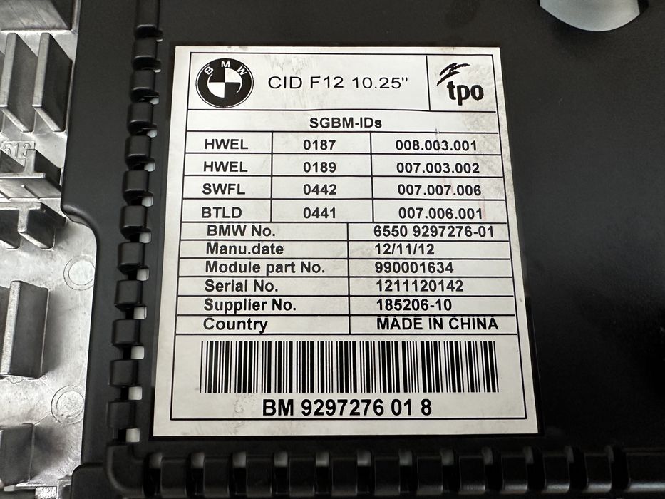 Navigatie / Display BMW Seria 6 F06 F12 F13