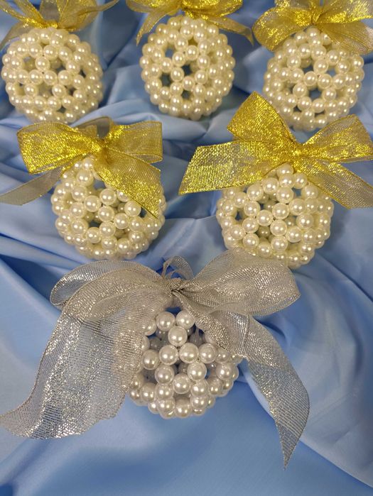 Ёлочные игрушки из бусин hamdmade