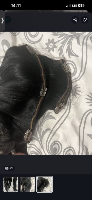 Натуральные волосы на заколках 100 у.е. около 120 грамм .