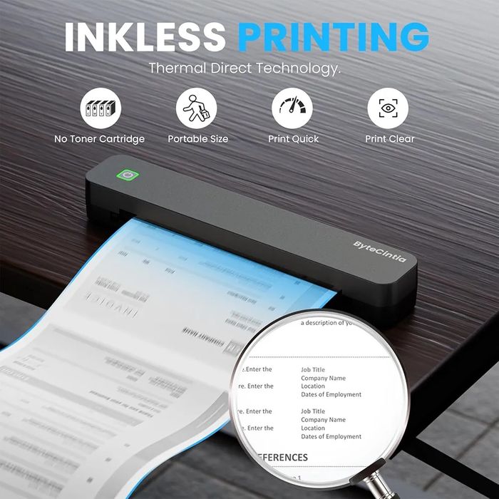Nou imprimanta portabila termica A4+hartie ByteCintia 80S