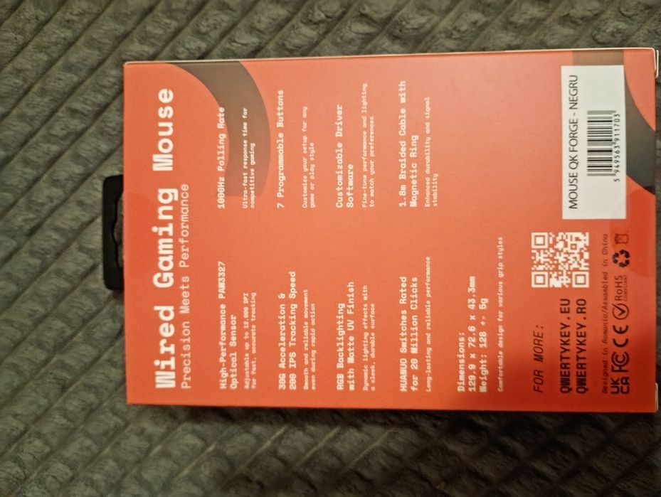 Vând mouse gaming qwertykey nou QK Forge