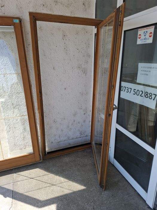 Usi de terasă termopan profil lemn (4 buc)