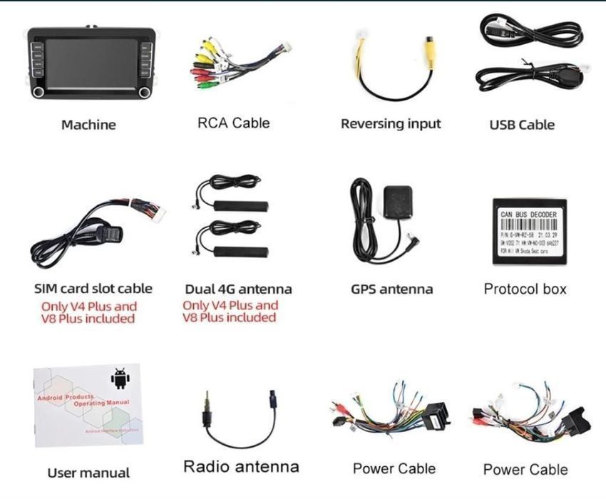 Navigatie VW Tiguan Touran T5 Seat Leon Skoda Fabia 2 Carplay 1-8GB