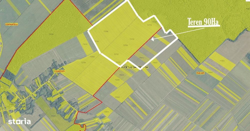 Inchiriere/vanzare 1800-25.000 euro/ha,90ha Contesti direct proprietar