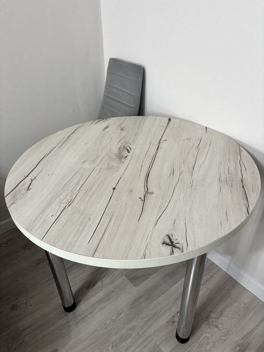 Стол круглый белый 90х90х80