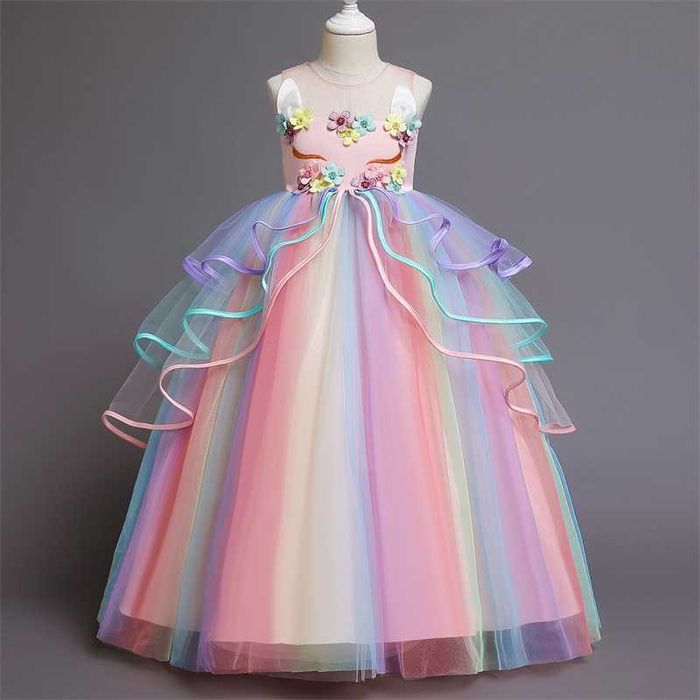 Rochie rochita UNICORN Noua, 6 7 8 9 ani