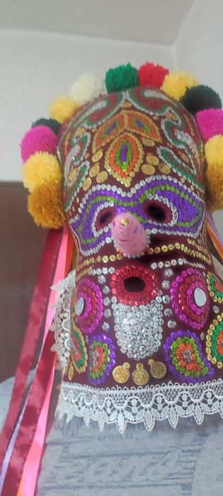 Кукерска маска, гугла, уникат, арт, ръчна бродерия