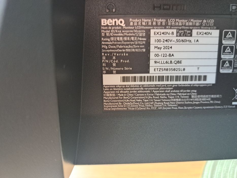 Monitor Gaming 165hz BenQ MOBIUZ EX240N 23.8"