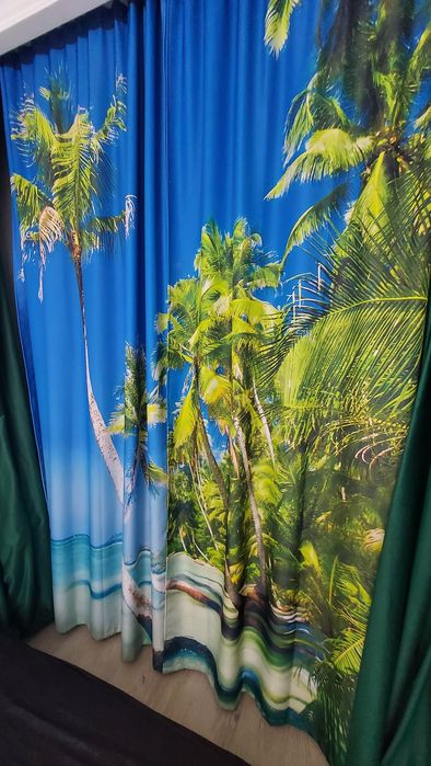 Фотошторы комплект море пальмы