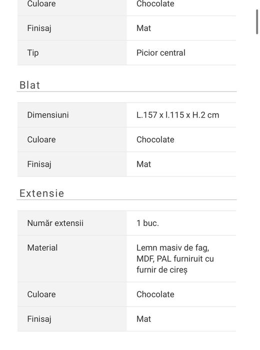 Masă chocolate Mobexpert