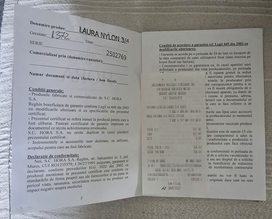 Chitară Hora 3/4
