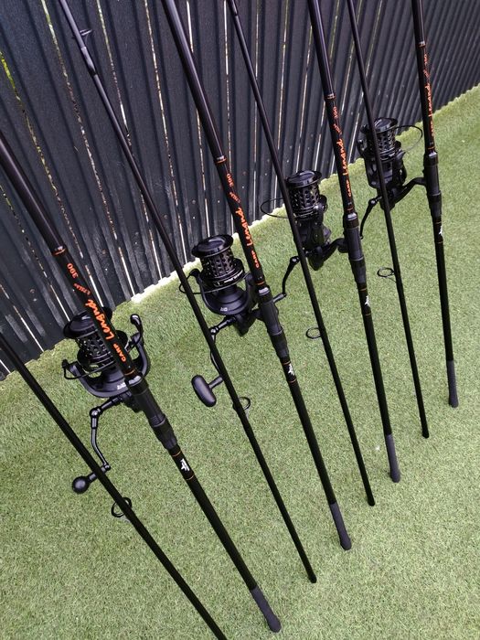 Set 4 Lansete Legna 3.9m 3.75 Lbs 3 seg+ 4 EastShark Ei 10000 9+1 rulm