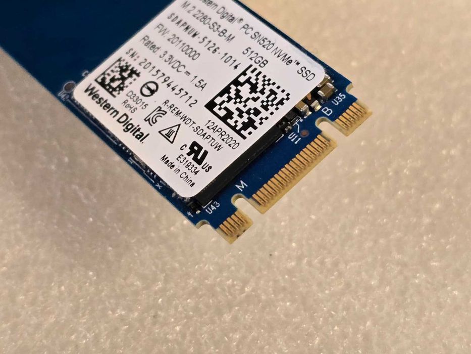 Solid State Drive SSD Western Digital 512GB  PC SN520 NVMe M.2 2280