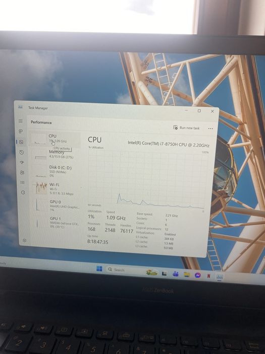 Laptop ASUS ZenBook Pro 15 UX550GD – stare bună,