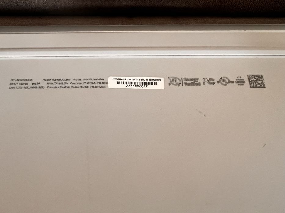 HP White Laptop Chromebook 14””