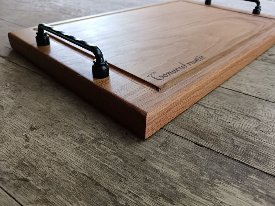 Platou tava rustică lemn masiv stejar 55cm pe 29cm