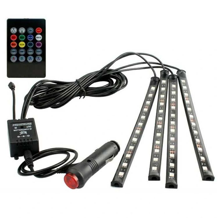 LUMINI AMBIENTALE auto banda LED RGB kit set ILUMINARE ambientala auto