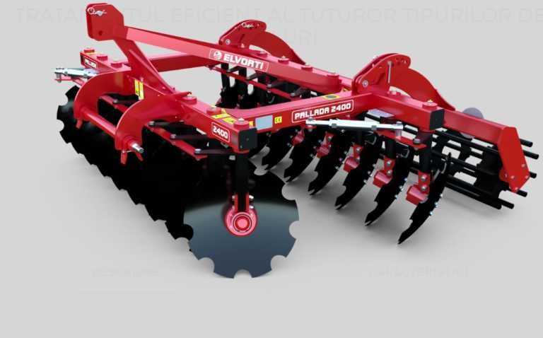 Grape cu discuri pe doua randuri PALLADA 2400 purtată productivitate: 2,88 ha/h NOU Garantie 24 luni
