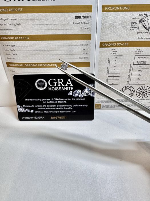 Диамант 0.5 карата, мойсанит за бижу и подарък
