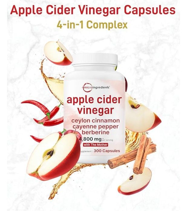 Apple cider vinegar,olma sirkasi, 300 ta kapsula, berberine,4800 mg