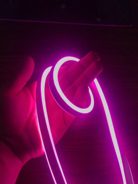 Гибкая неоновая LED лента на 220/12V (neon flex, подсветка метражная)