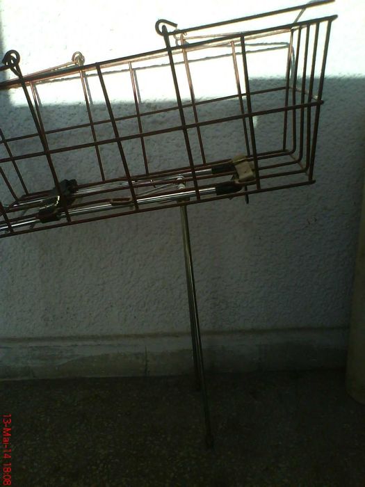 Portbagaj cromat + cos metalic bicicletă