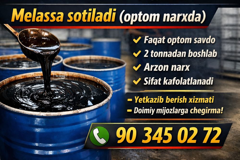 Melassa optom narxlada sifati kafolatlangan 100%