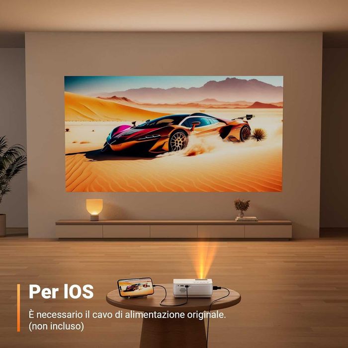 проектор Konsoefuly 200 инча, full hd 1080P, 15000 Lux, ±30° Keystone