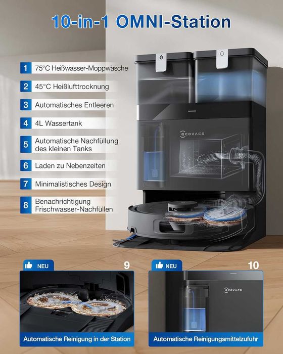 Прахосмукачка робот Ecovacs Deebot T30C Omni Gen2 25000Pa