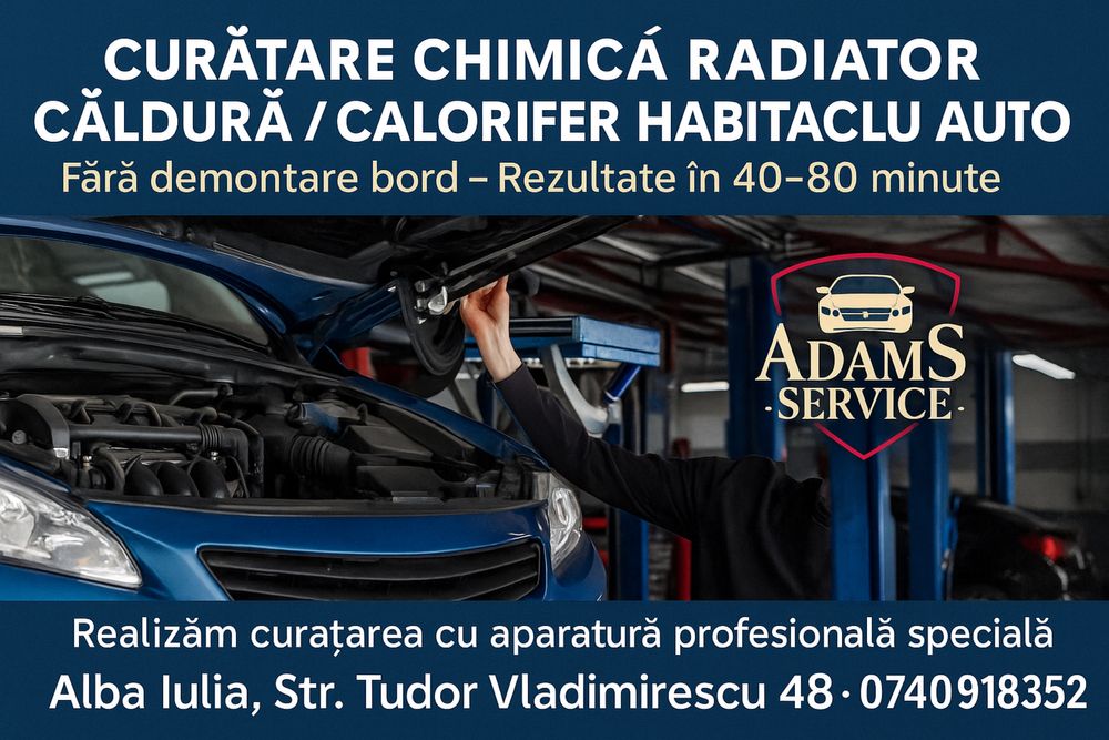 Curatare radiator caldura AUTO/calorifer habitaclu-fara demontare