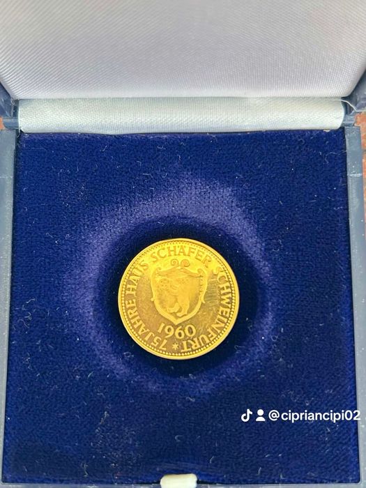 Bănuț de colecție din anul 1960 de 24k 8gr