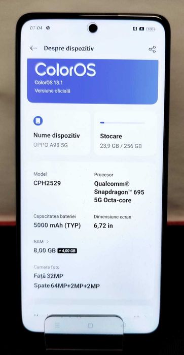 (AG 35)Telefon Oppo A98  5G  b.34128 - 550 Lei Garantie 2ani!