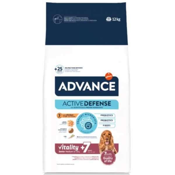 Храна за Кучета от Средни Породи над 7 години - с Пиле - 12кг - Advance