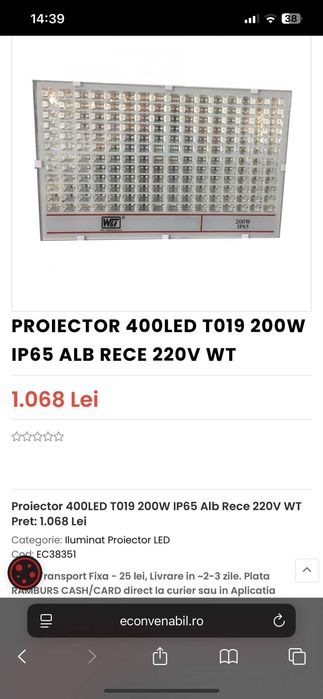 Proiector led lumina curte